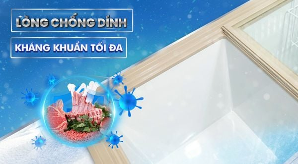 Nên lựa chọn tủ mát có lòng tủ chống dính giúp việc vệ sinh dễ dàng và không bám mùi