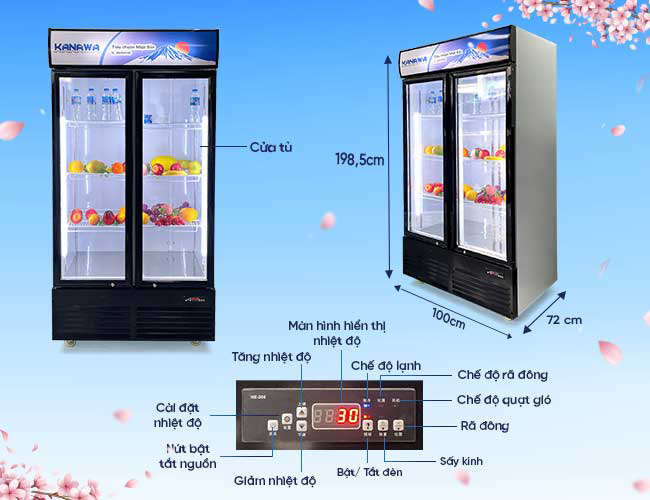Tủ mát 2 cánh Kanawa HR-800W