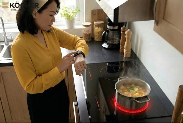 Bạn có thể tắt bếp trước 2 - 3 phút để tiết kiệm điện năng tiêu thụ